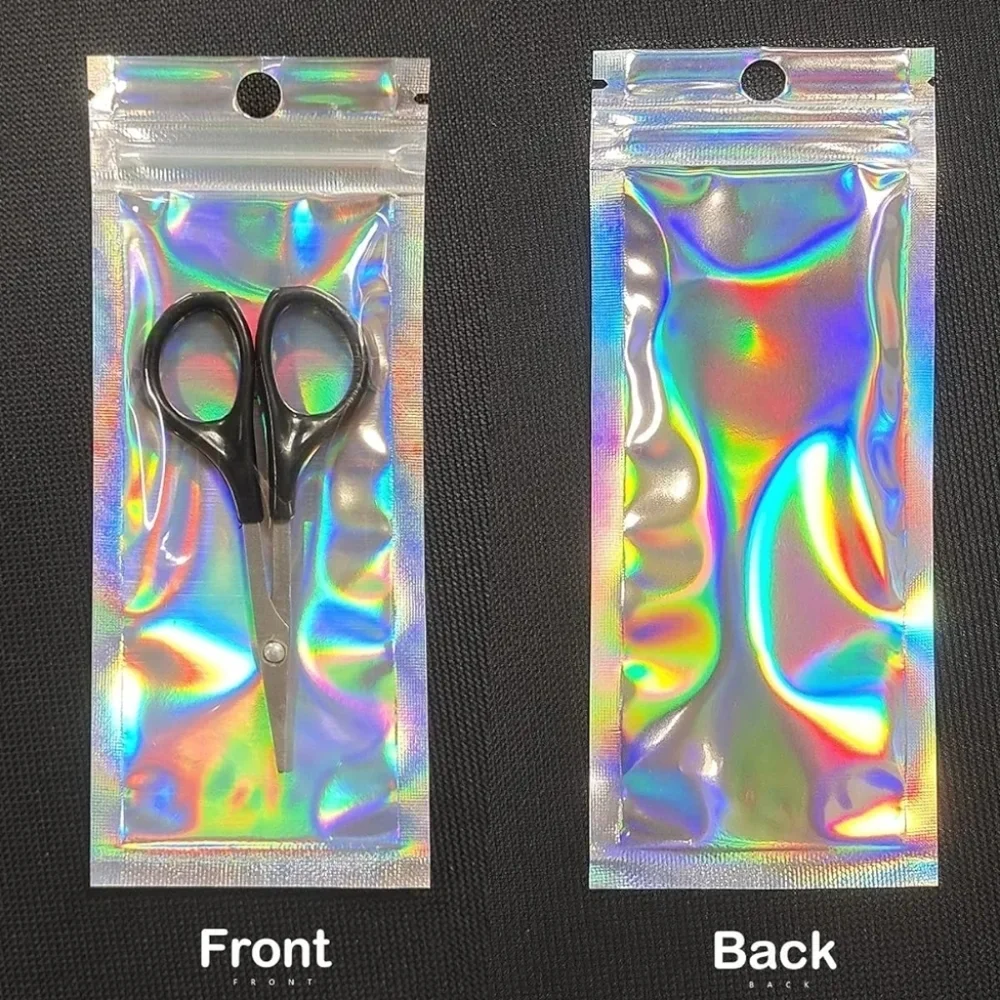 75 x Resealable Holographic Small Ziplock Smell Proof Baggies 2.4